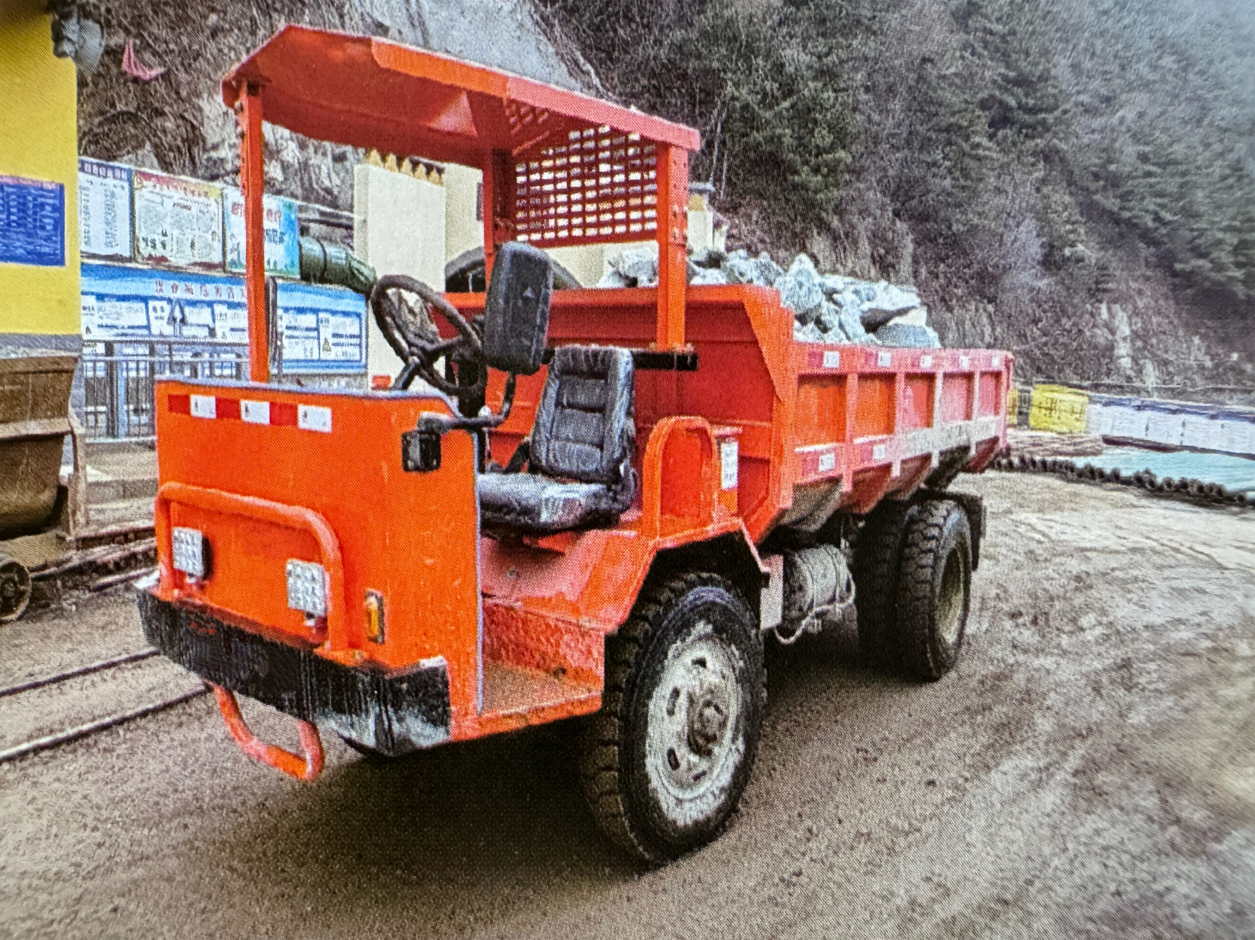 mining four-wheeled vehicle site plane