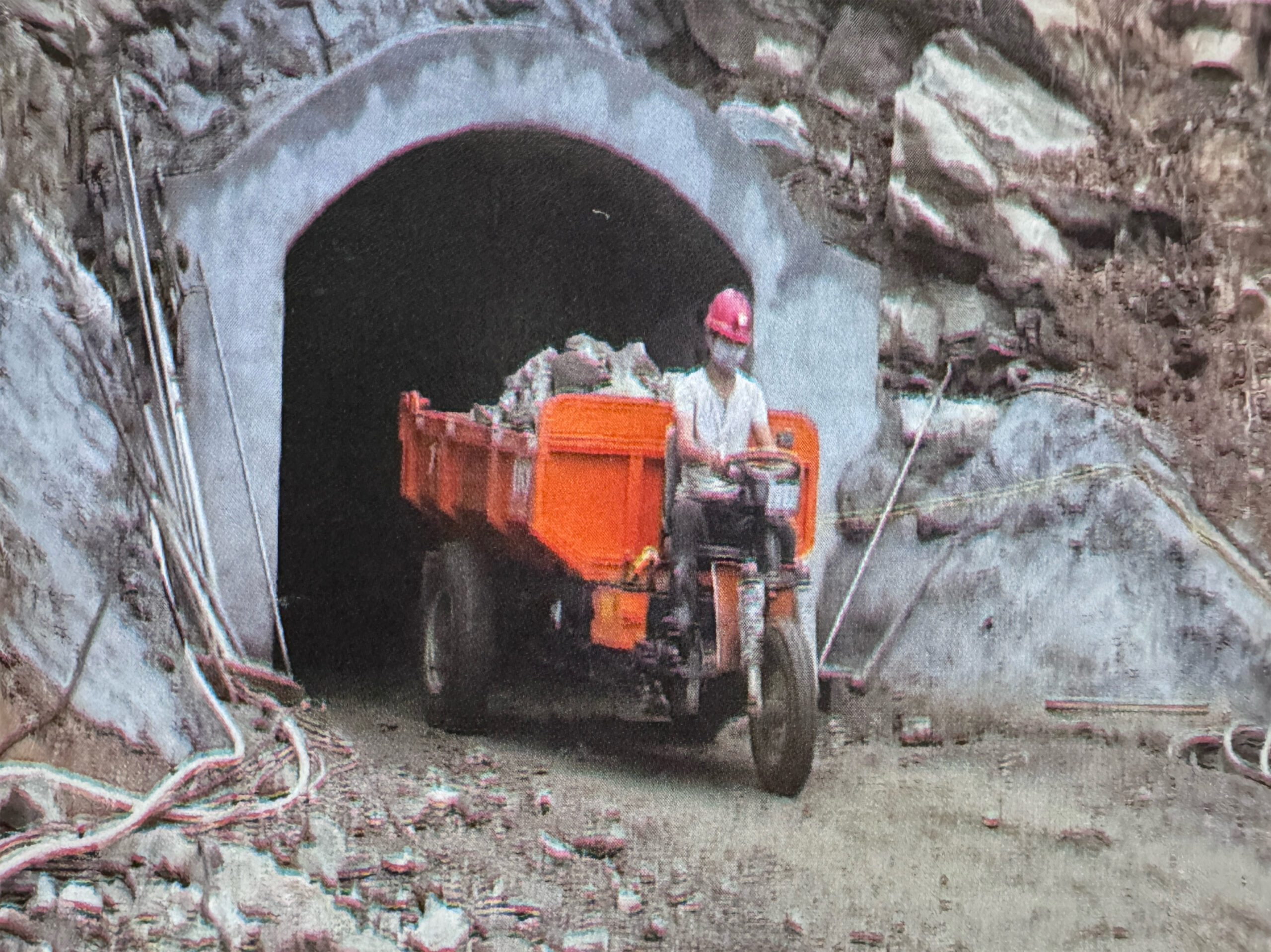 mining four-wheeled vehicle site plane