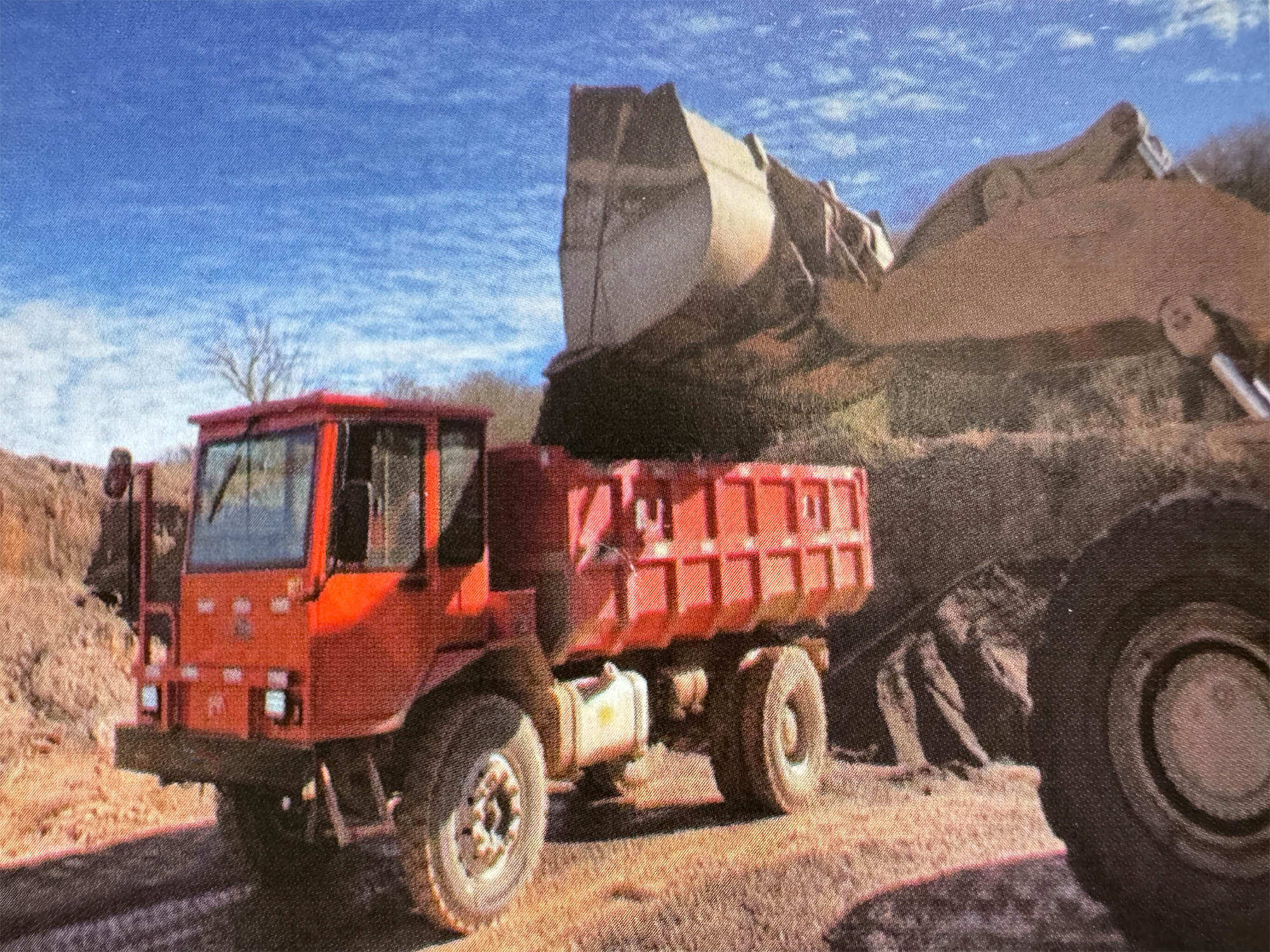 mining four-wheeled vehicle site plane